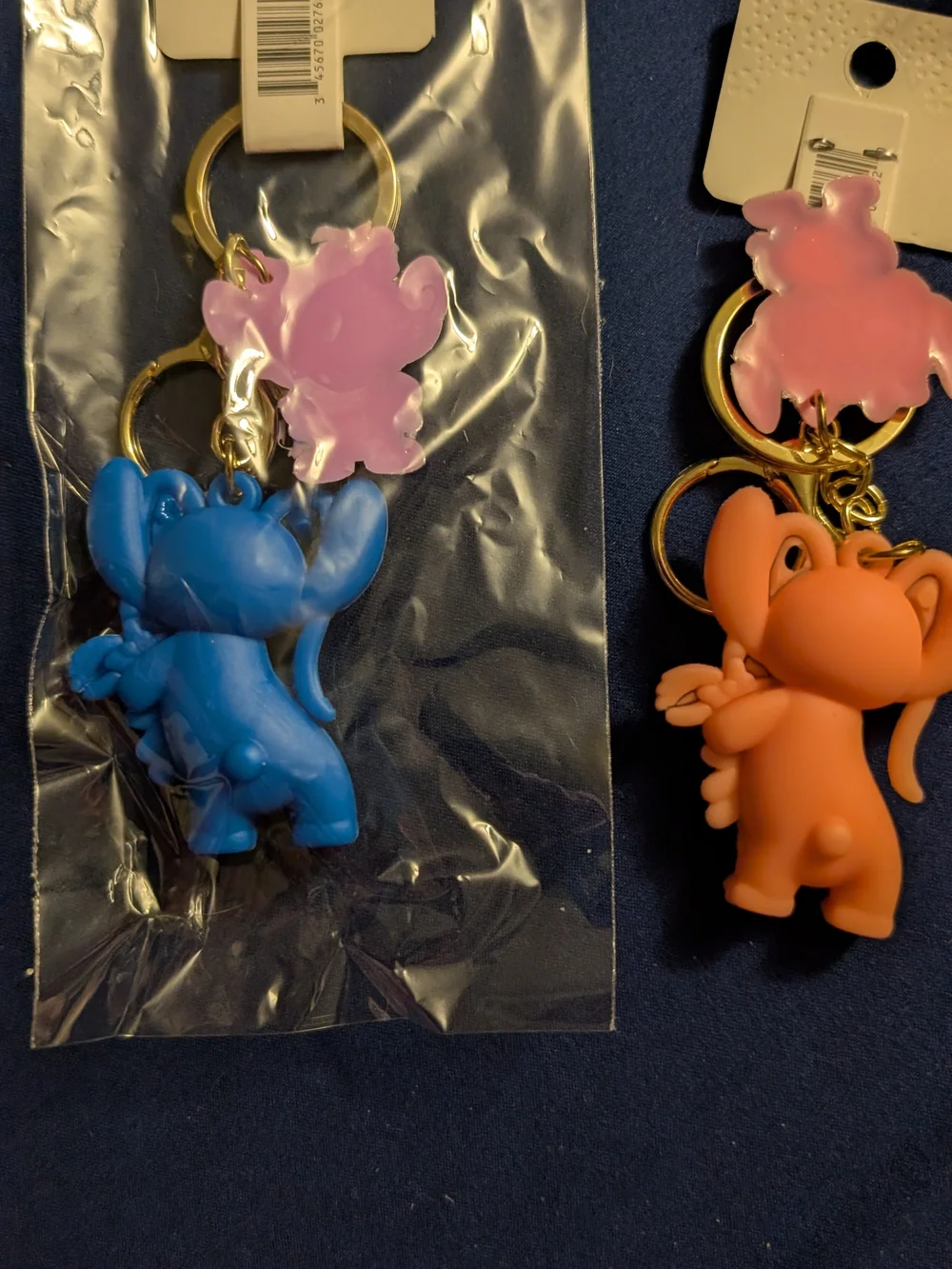 Cute Kids Blue & Pink Cartoon Keychain Lot